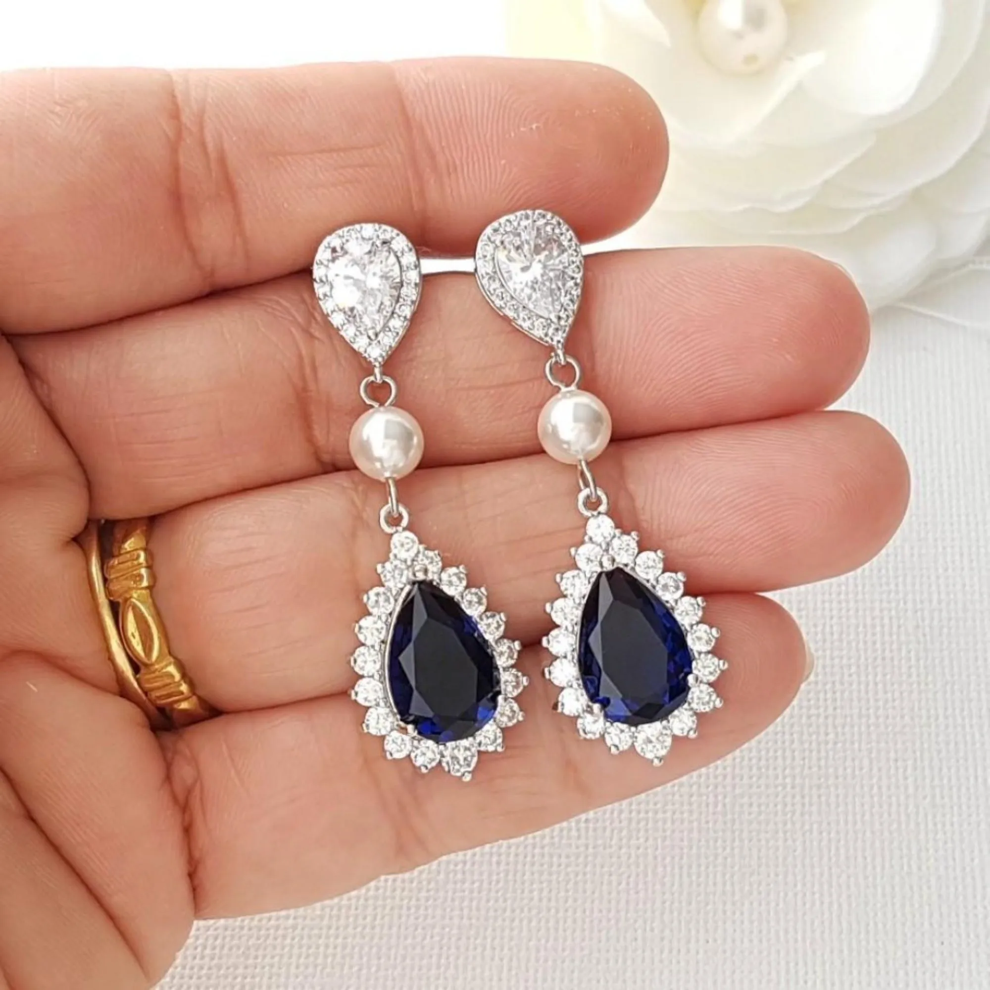 Blue Bridal Jewelry Set-Aoi