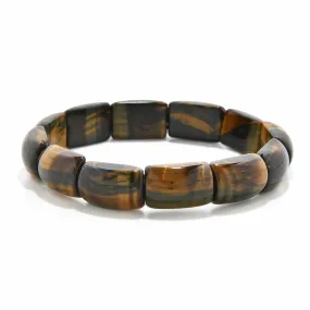 Blue Tiger Eye 11mm Beads Gemstone Elastic Bracelet