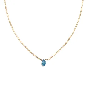 Blue Topaz Short Gemstone Necklace