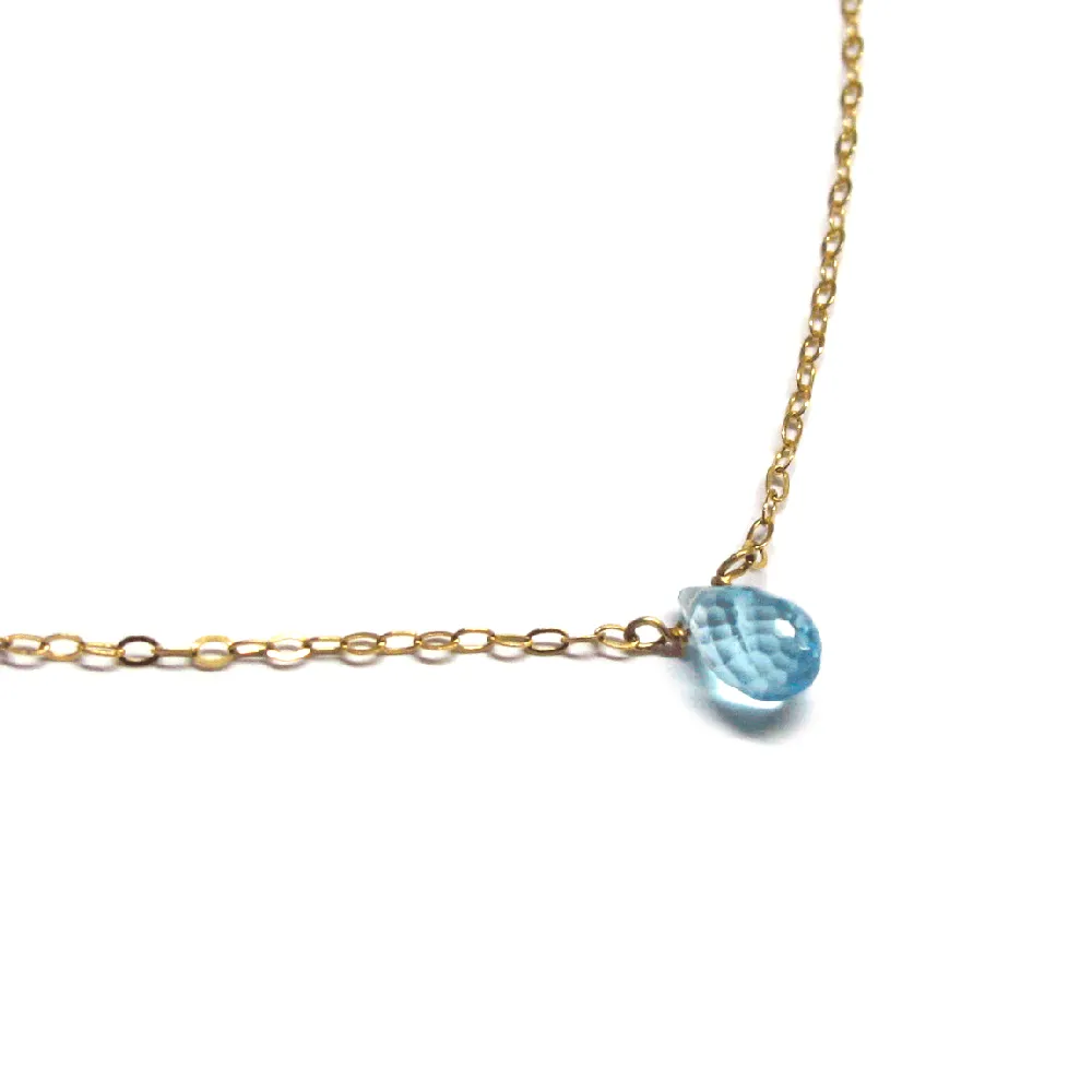 Blue Topaz Short Gemstone Necklace