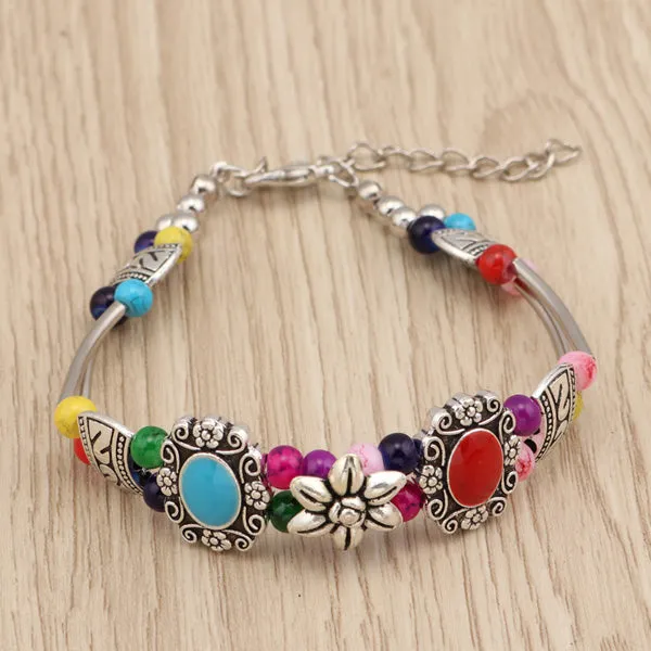 Bohemian Beaded Styled Bangle Bracelet - 2 Colors