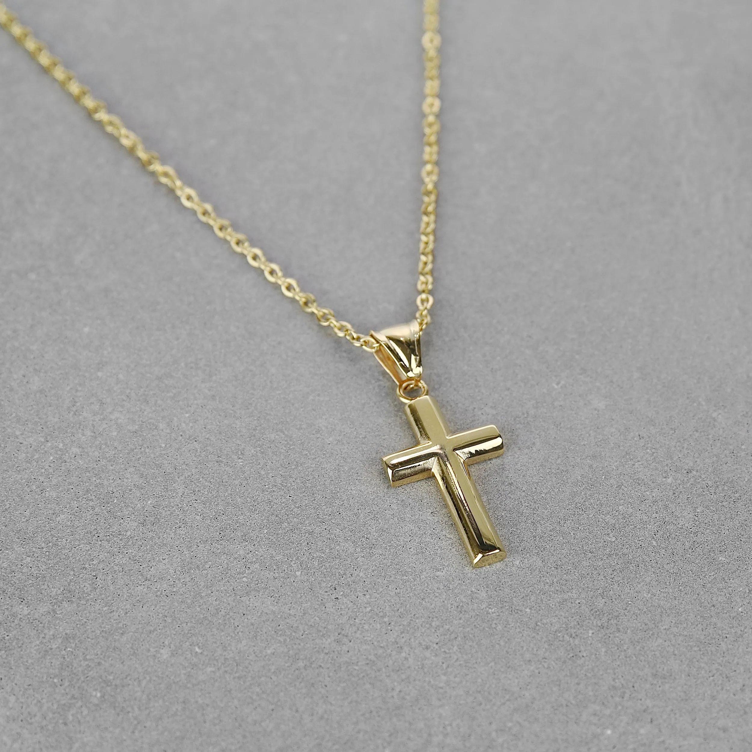 Bold Cross Necklace - Gold