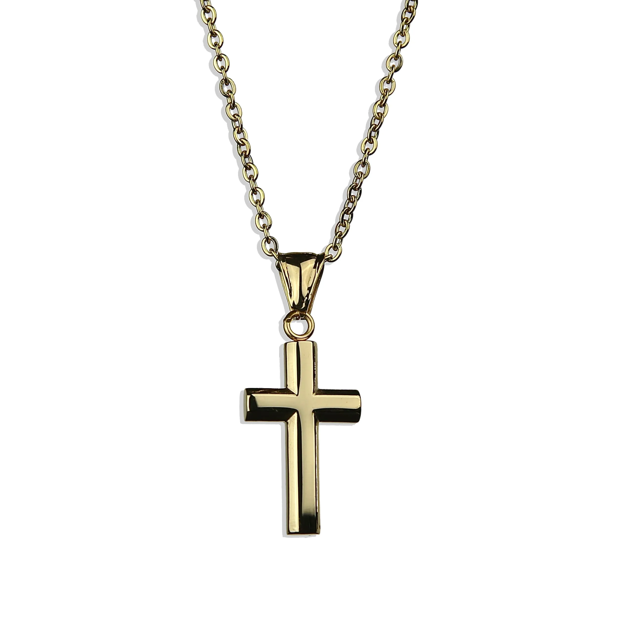 Bold Cross Necklace - Gold