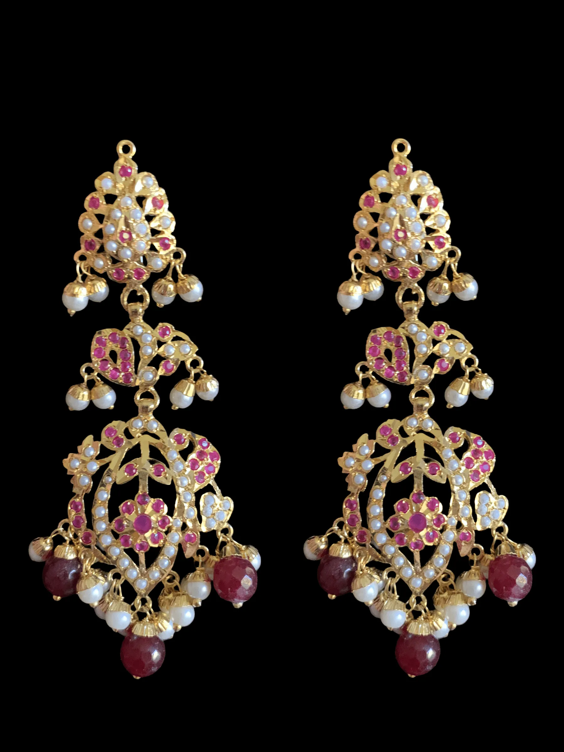 BR77 Nayaab pearl jadau necklace - ruby  ( SHIPS IN 4 WEEKS )