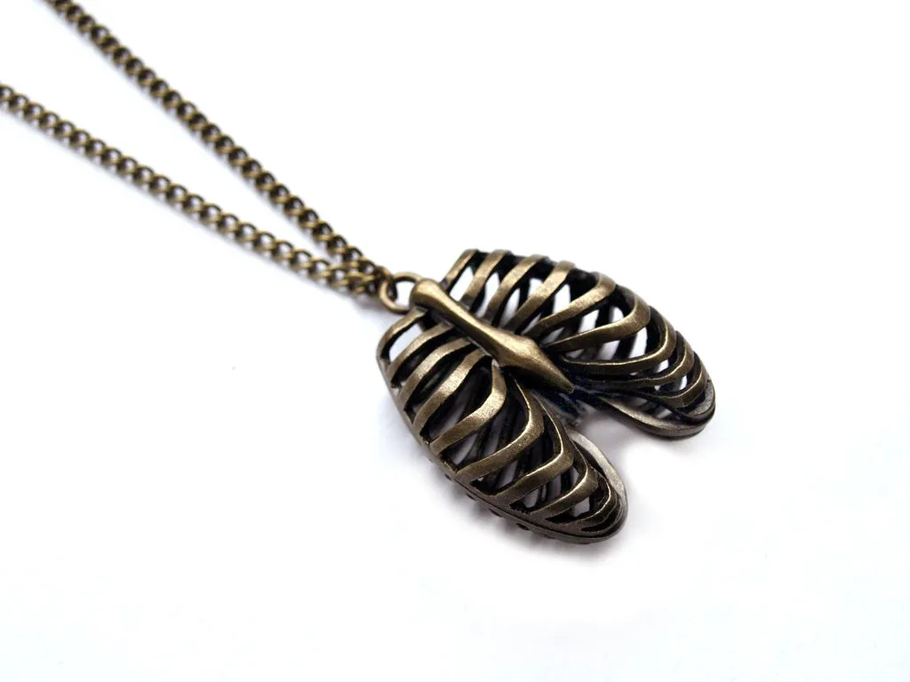 Bronze Rib Cage Necklace