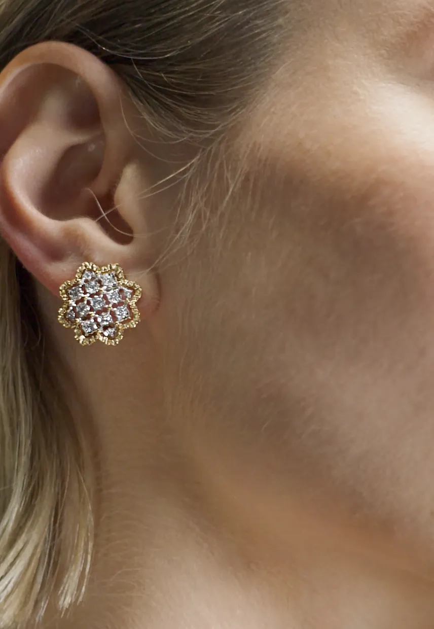 Buccellati - Rombi - Earrings with Diamonds, 18k White and Yellow Gold