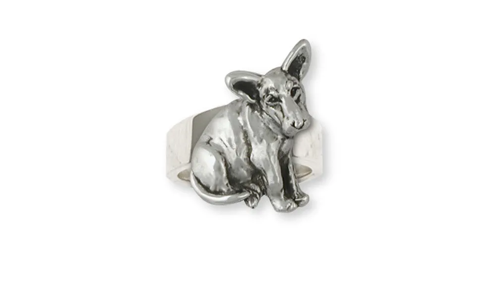 Bull Terrier Ring Handmade Sterling Silver Dog Jewelry BU7-R