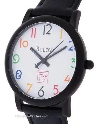 Bulova Frank Lloyd Wright Midsize Exhibition Watch with Elegant Black Leather Strap