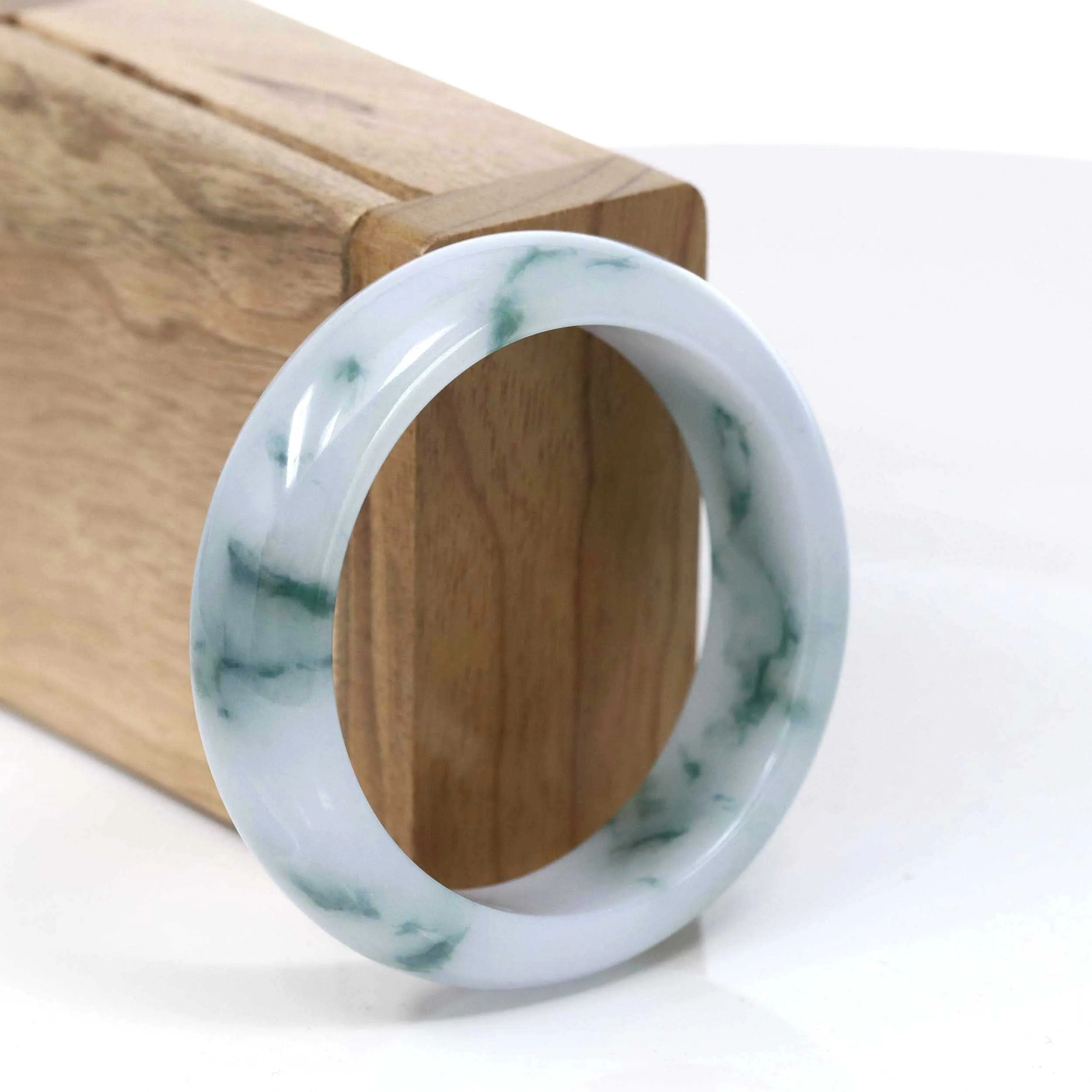 Burmese High Ice Blue-green Jade Jadeite Bangle Bracelet (53.37mm) ( Collectibles )T070