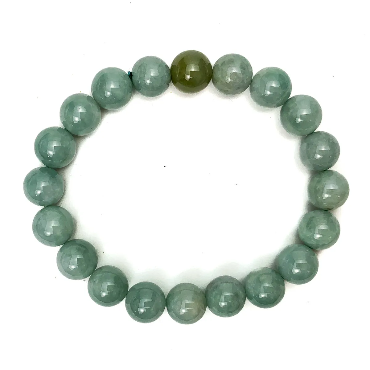 Burmese Jadeite 10mm Stretch Bracelet