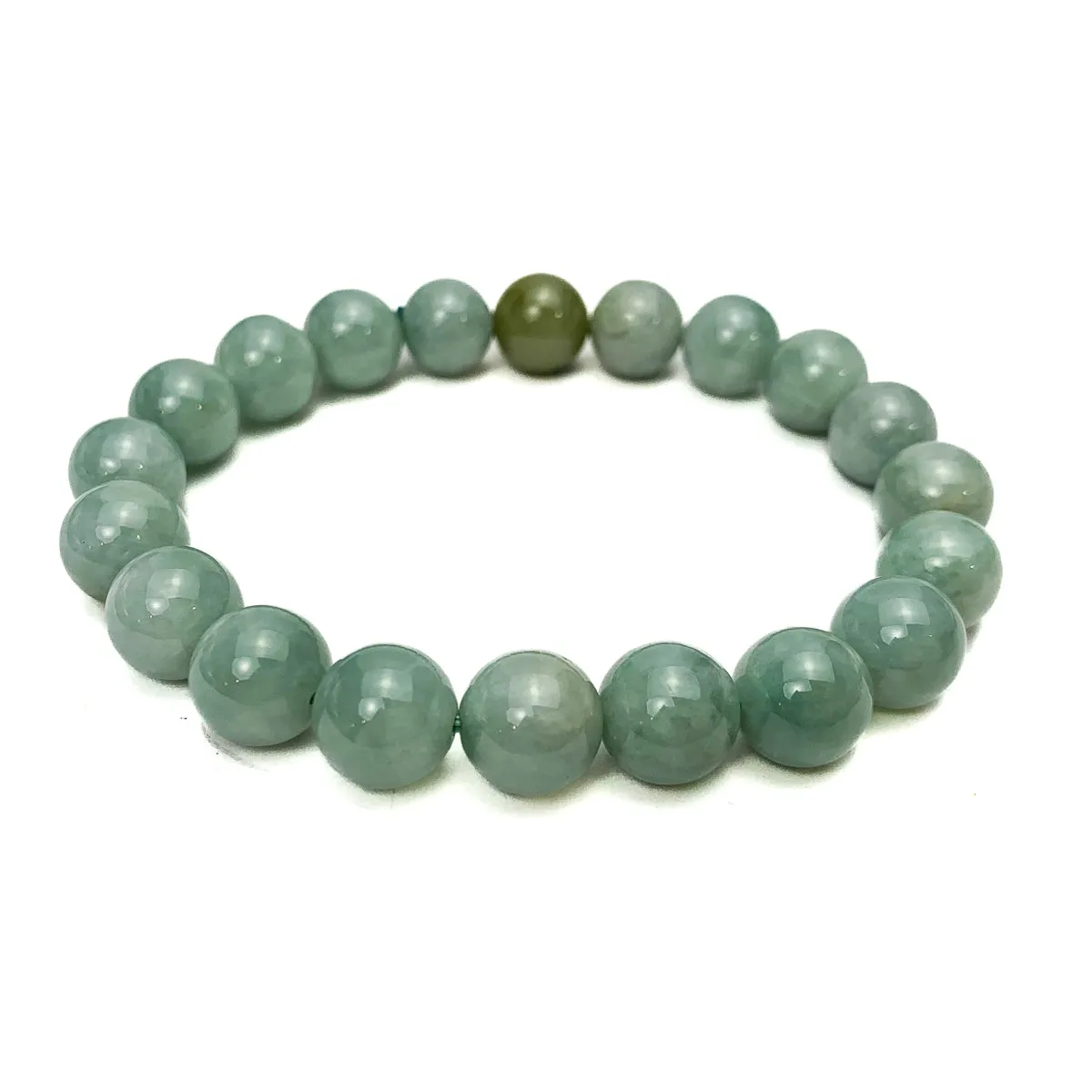 Burmese Jadeite 10mm Stretch Bracelet