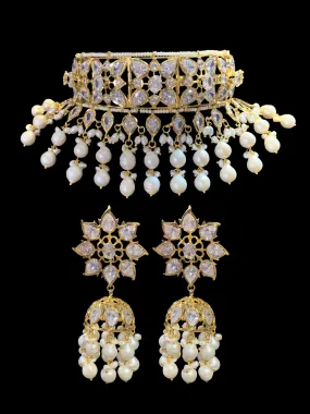 C174 Sonam jadavi lacha choker and jhumka  in fresh water pearls ( SHIPS IN 4 WEEKS)