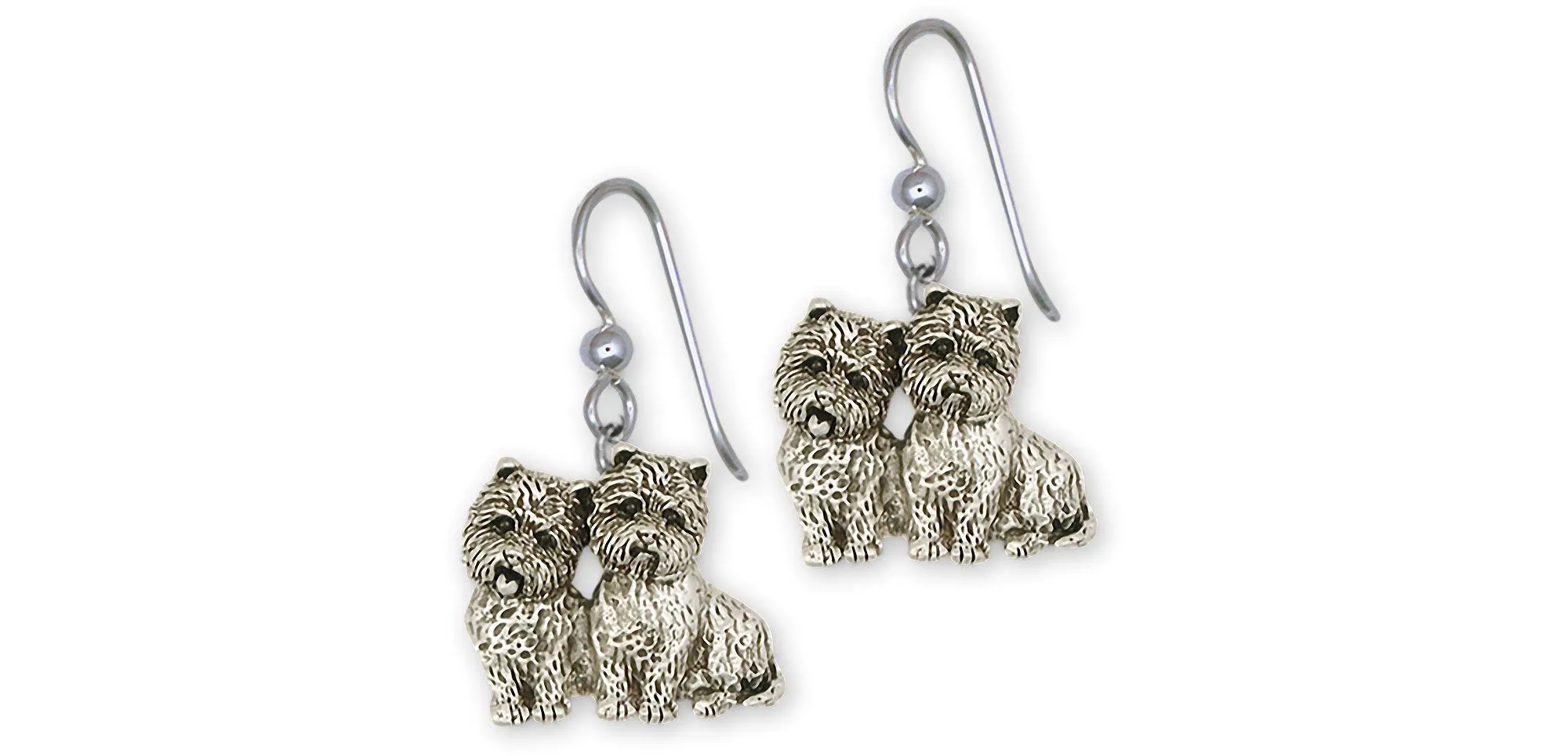 Cairn Jewelry Sterling Silver Handmade Cairn Terrier Earrings  CNWT61X-E