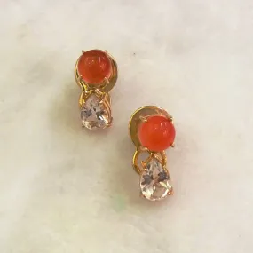 Carnelian & White Topaz Separates Earrings