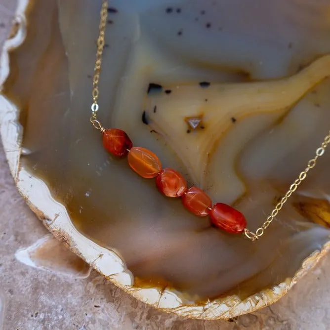 Carnelian Courage Gold Necklace