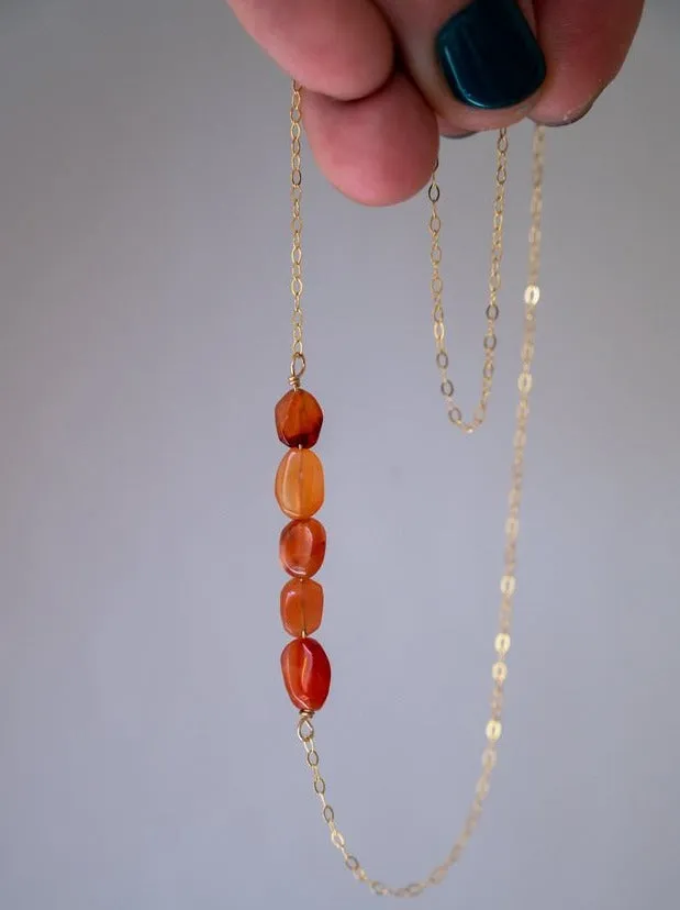 Carnelian Courage Gold Necklace