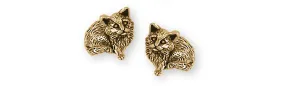 Cat Jewelry 14k Gold Vermeil Handmade Cat Earrings  MN4-EVM