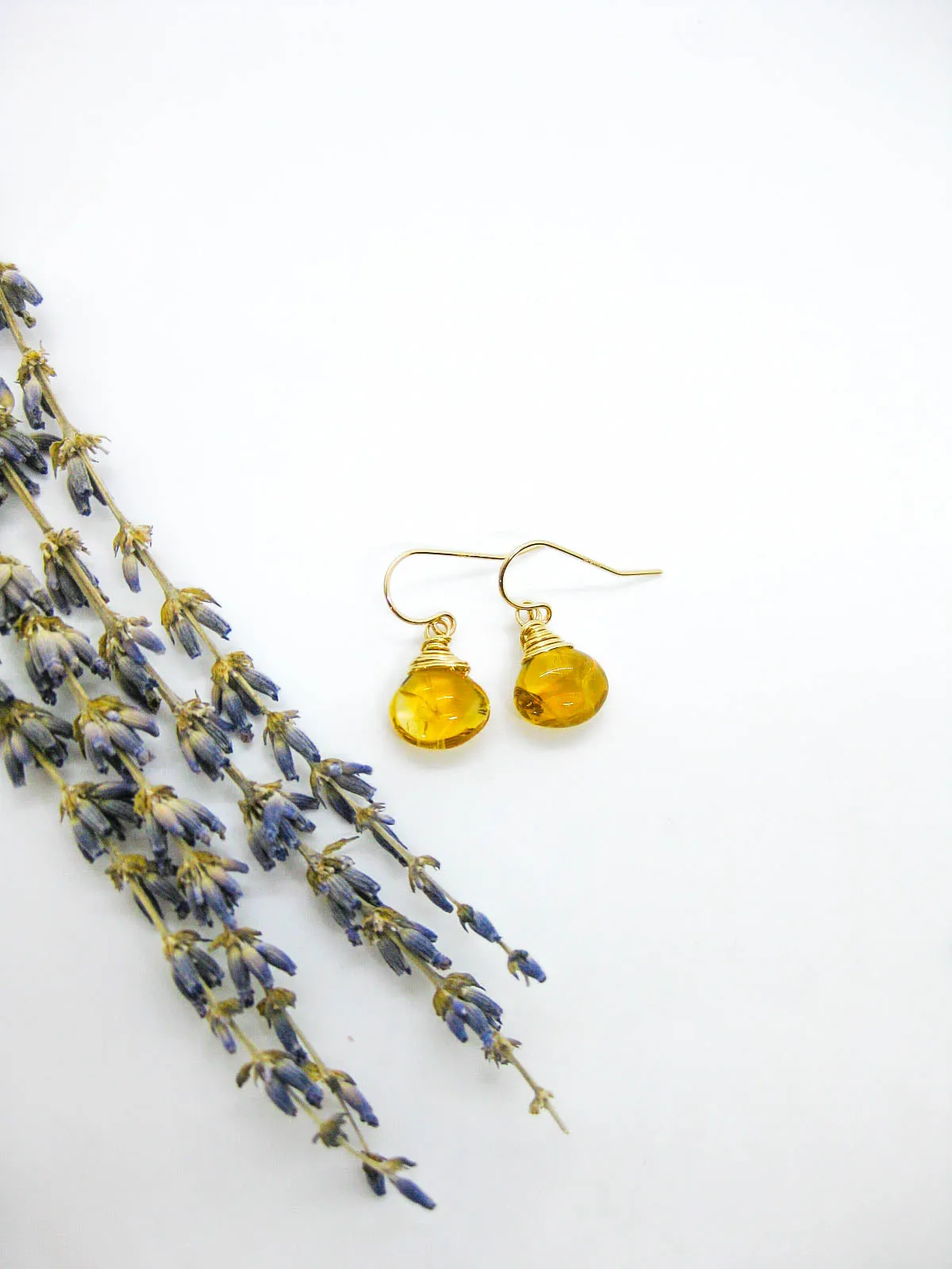 Chamomile: Citrine Earrings - e738