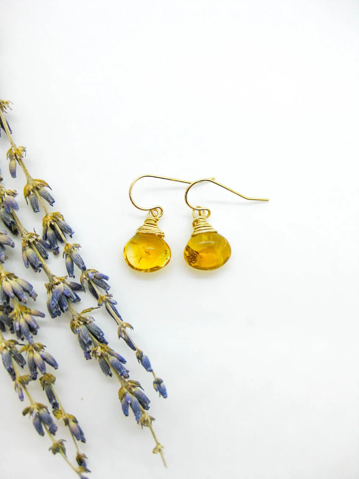 Chamomile: Citrine Earrings - e738