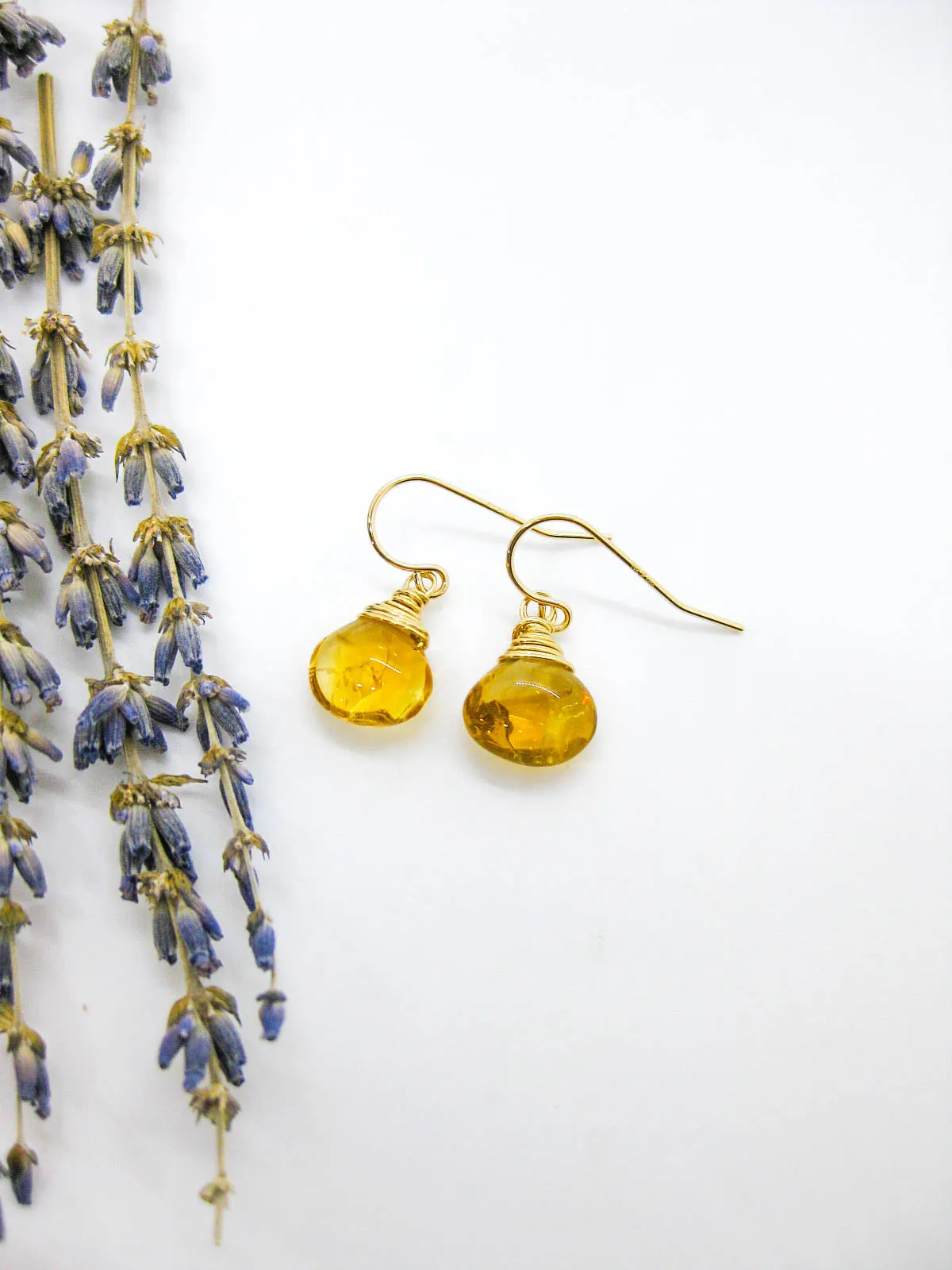 Chamomile: Citrine Earrings - e738