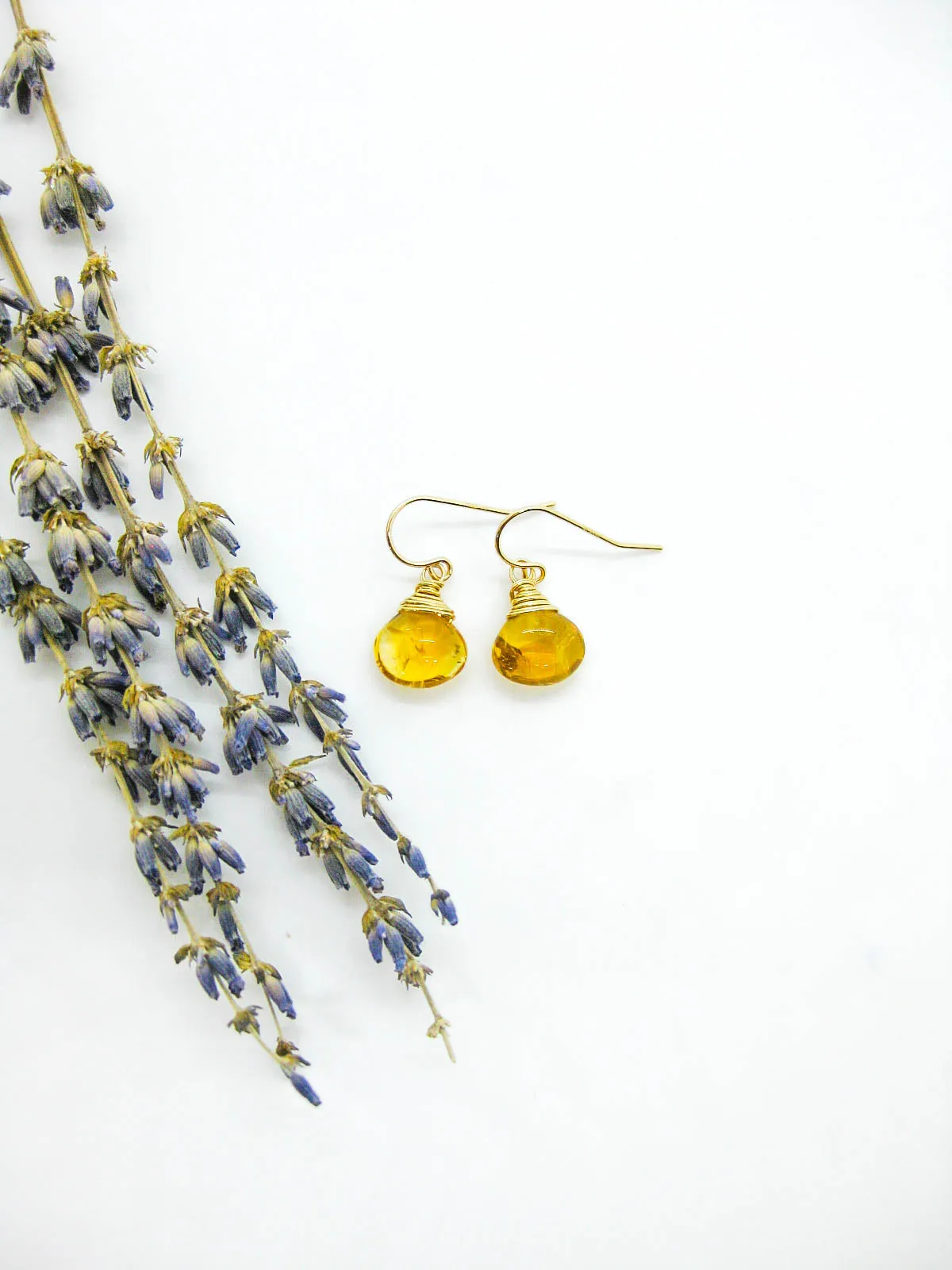 Chamomile: Citrine Earrings - e738