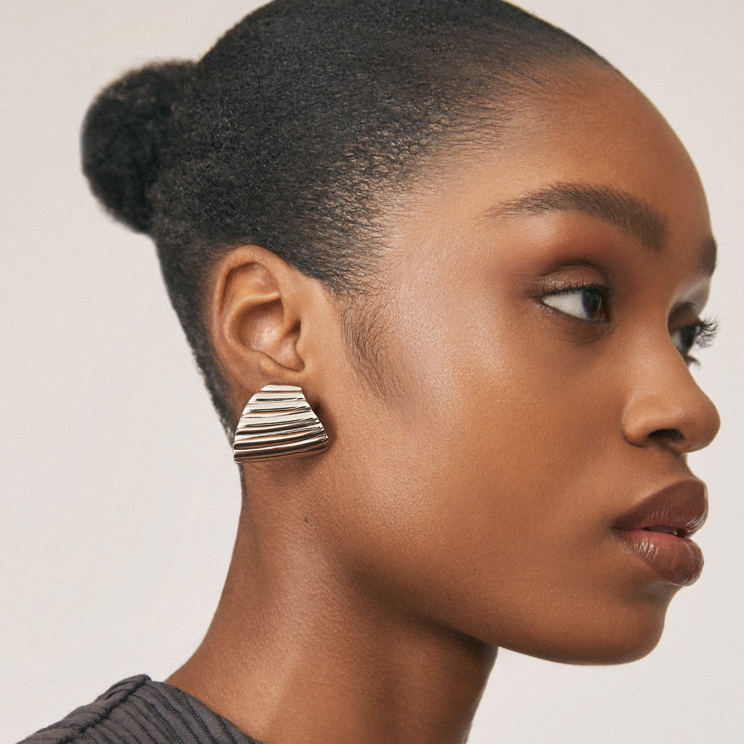 Chunky Silver Skylar Semi-Hoops