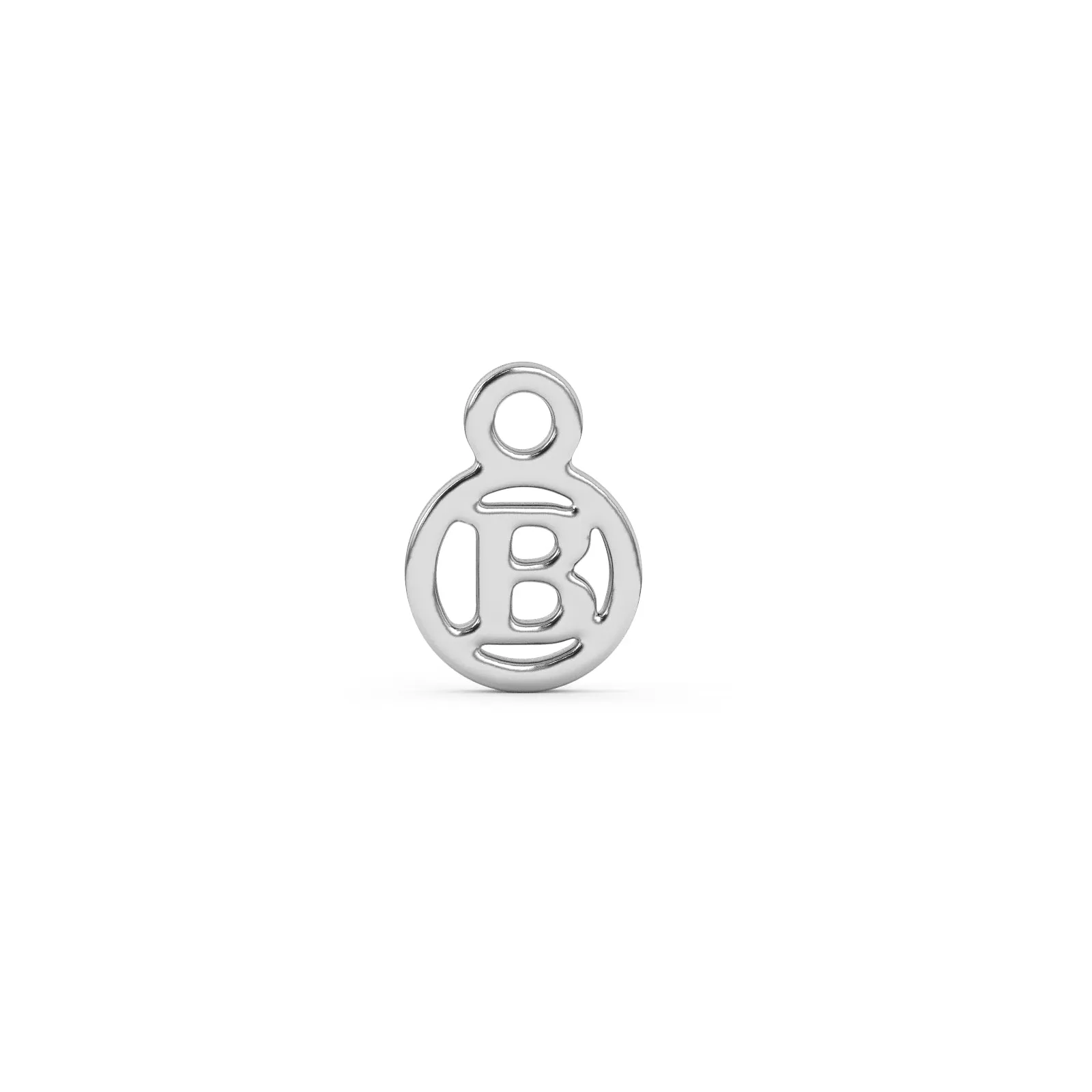 Circle Initial Charm - B | Sterling Silver