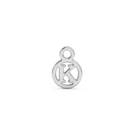 Circle Initial Charm - K | Sterling Silver