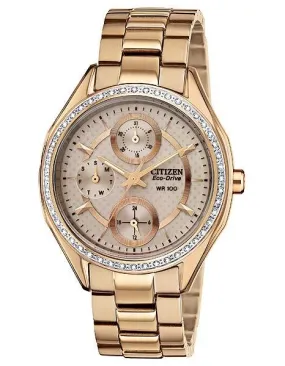 Citizen DRIVE Ladies POV2.0 Swarovski Dress Watch - Rose Gold-Tone - Bracelet