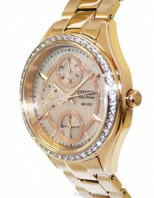 Citizen DRIVE Ladies POV2.0 Swarovski Dress Watch - Rose Gold-Tone - Bracelet