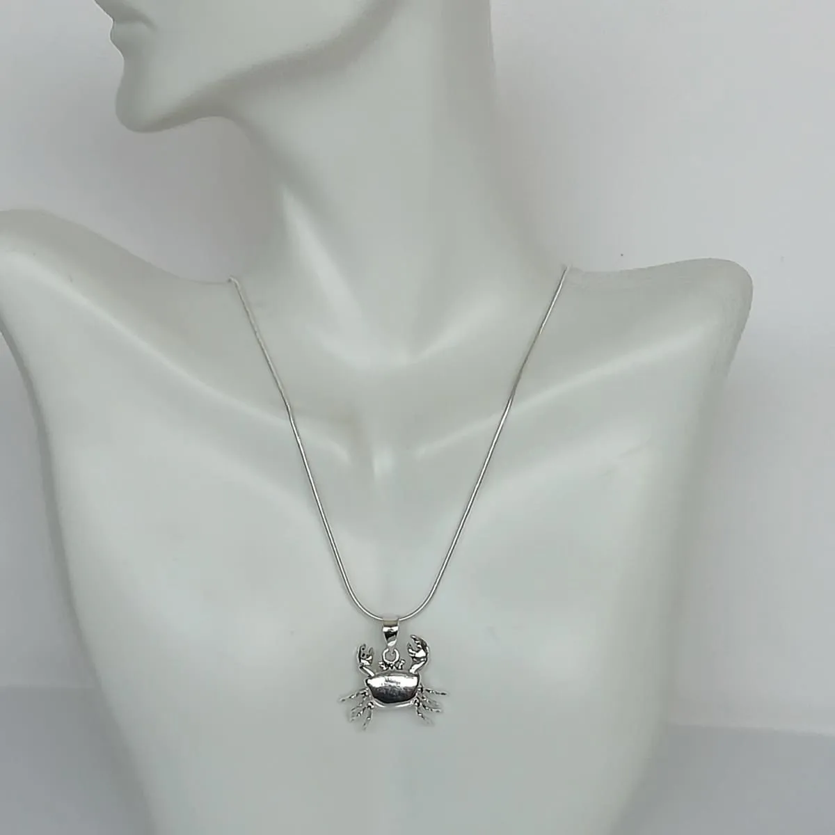 Crab Pendant - Silver Crab Necklace - Crab Neck Charm - Beach Jewelry - Cute Silver Gifts - Silver Bracelet - Unisex Jewelry - PD224