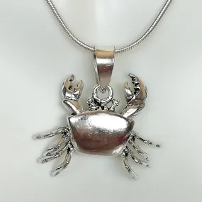 Crab Pendant - Silver Crab Necklace - Crab Neck Charm - Beach Jewelry - Cute Silver Gifts - Silver Bracelet - Unisex Jewelry - PD224