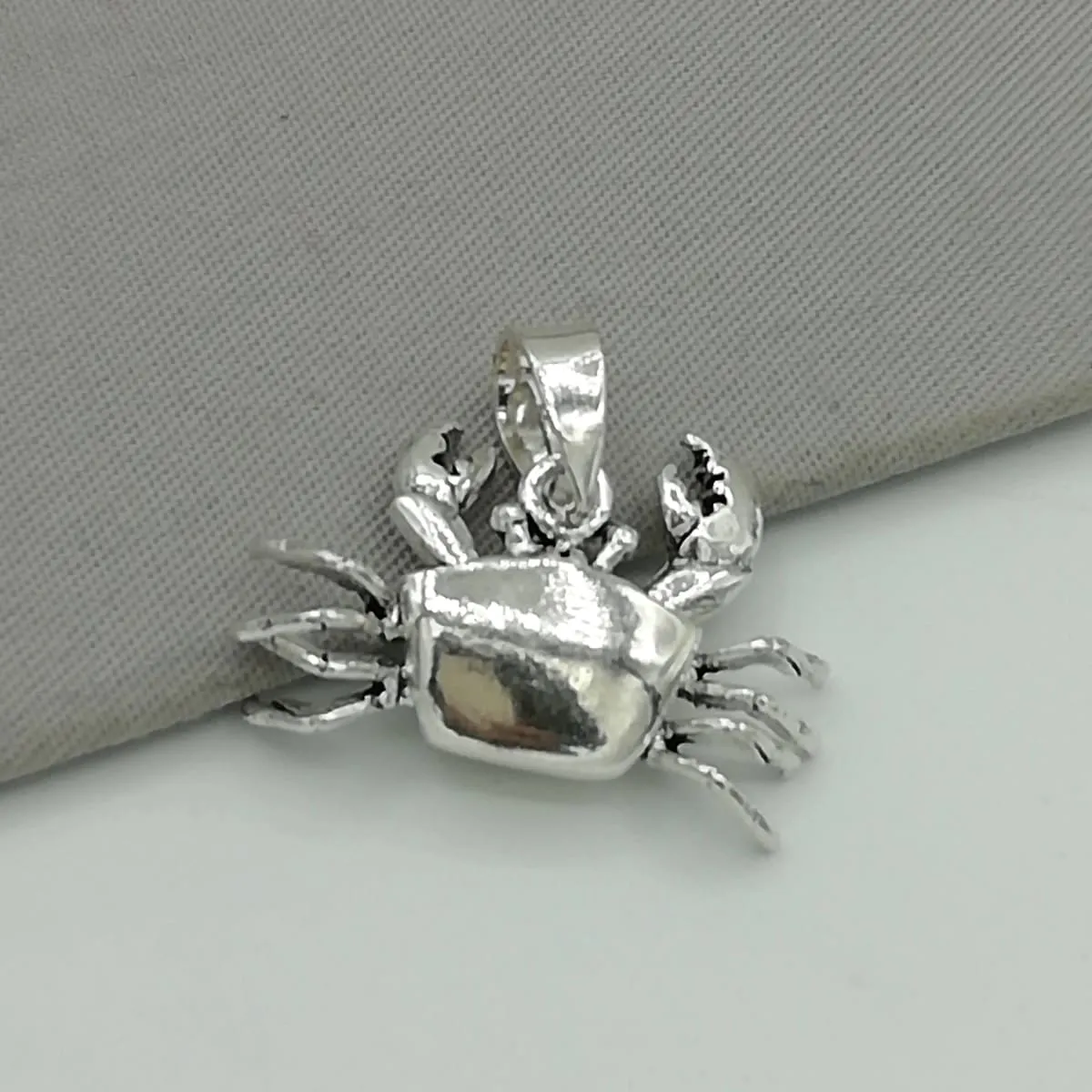 Crab Pendant - Silver Crab Necklace - Crab Neck Charm - Beach Jewelry - Cute Silver Gifts - Silver Bracelet - Unisex Jewelry - PD224