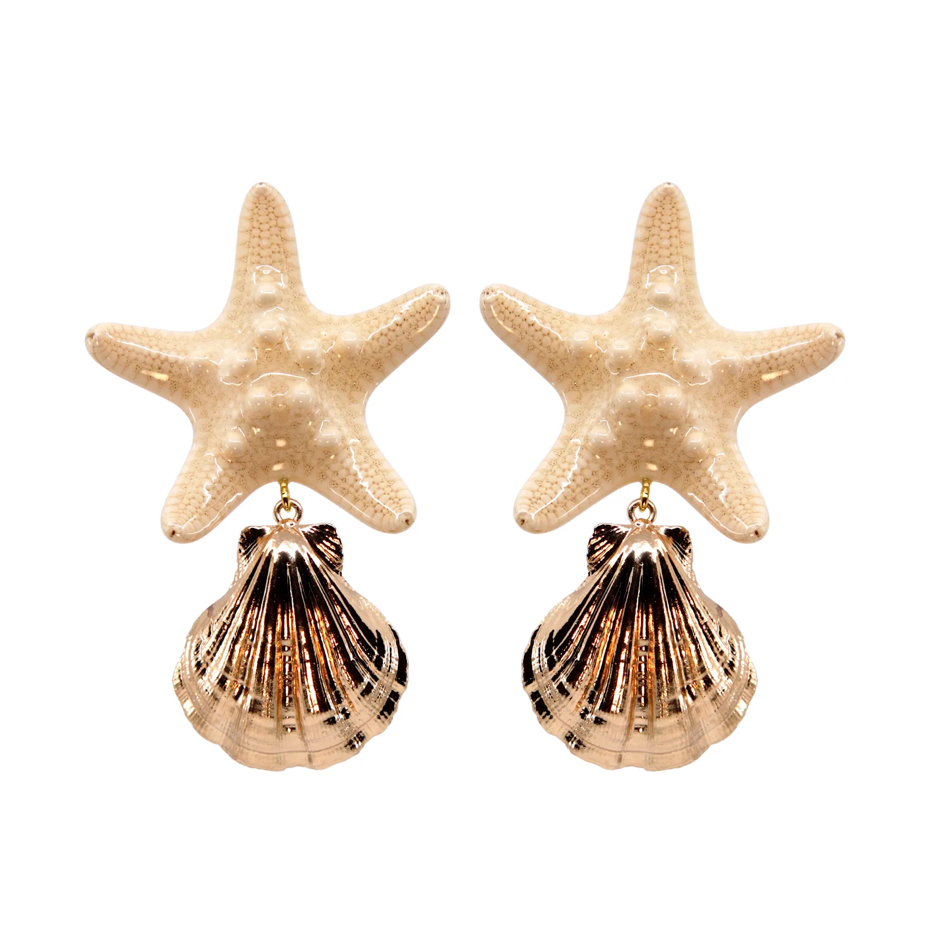 CREAM STARFISH EARRINGS