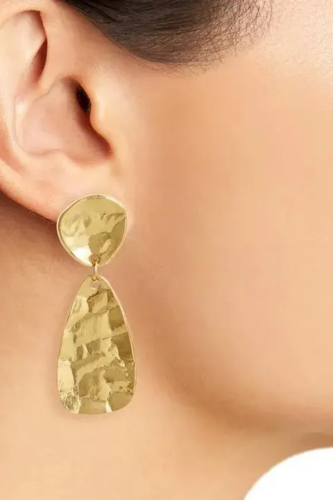 Crinkled Drop Clip-On Earrings