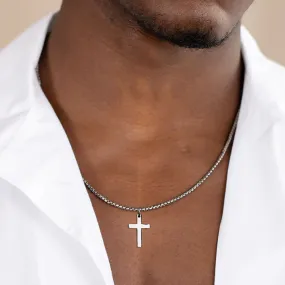 Cross Necklace for Men Mens Necklace Small  Cross Pendant Gift for Men Brother Father's Day Gift