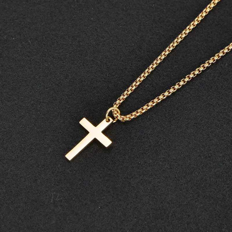 Cross Necklace for Men Mens Necklace Small  Cross Pendant Gift for Men Brother Father's Day Gift