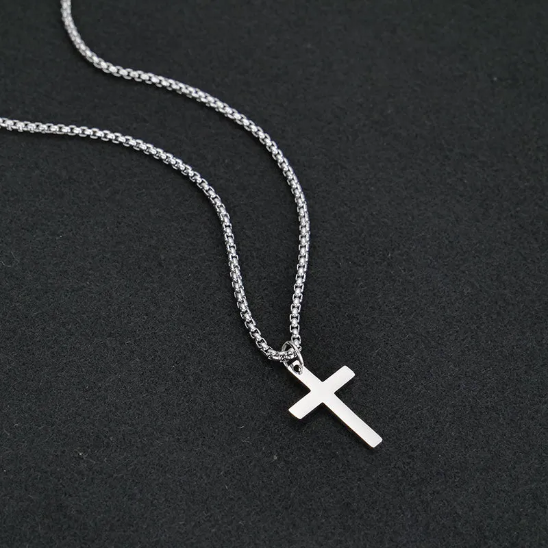 Cross Necklace for Men Mens Necklace Small  Cross Pendant Gift for Men Brother Father's Day Gift