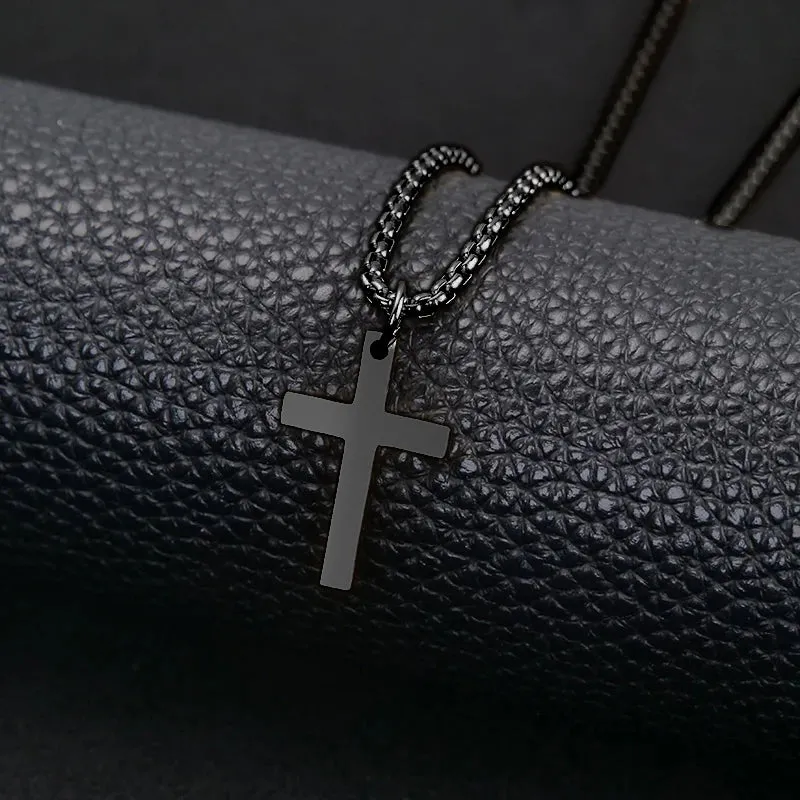 Cross Necklace for Men Mens Necklace Small  Cross Pendant Gift for Men Brother Father's Day Gift