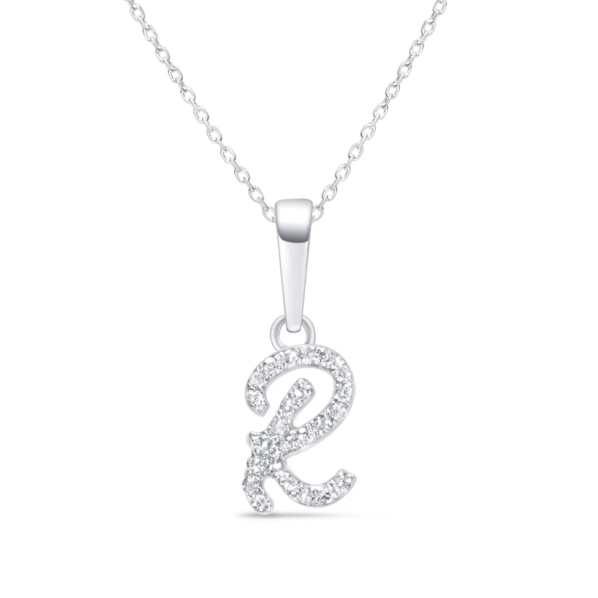 Cursive Diamond Initial Necklace