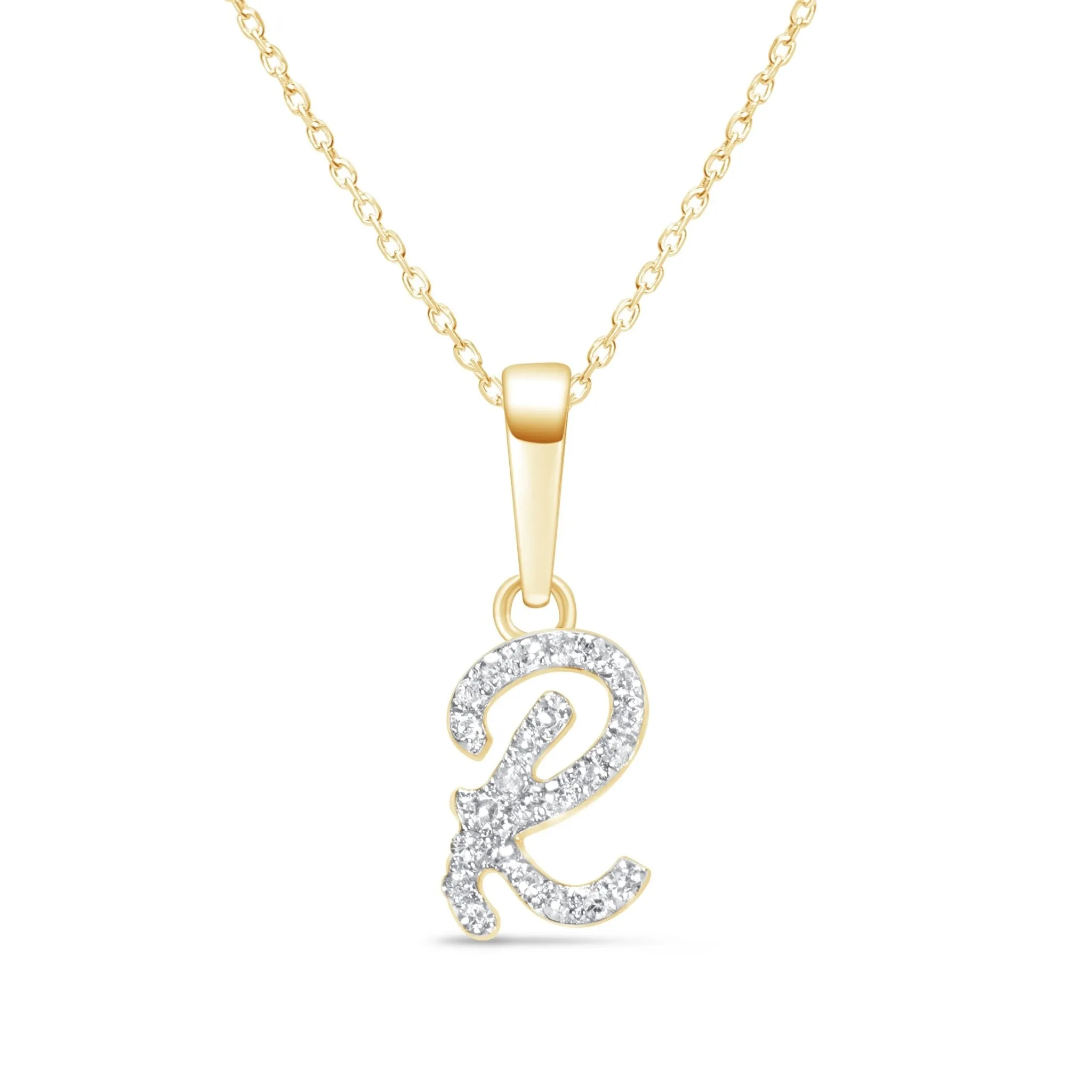 Cursive Diamond Initial Necklace