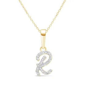 Cursive Diamond Initial Necklace