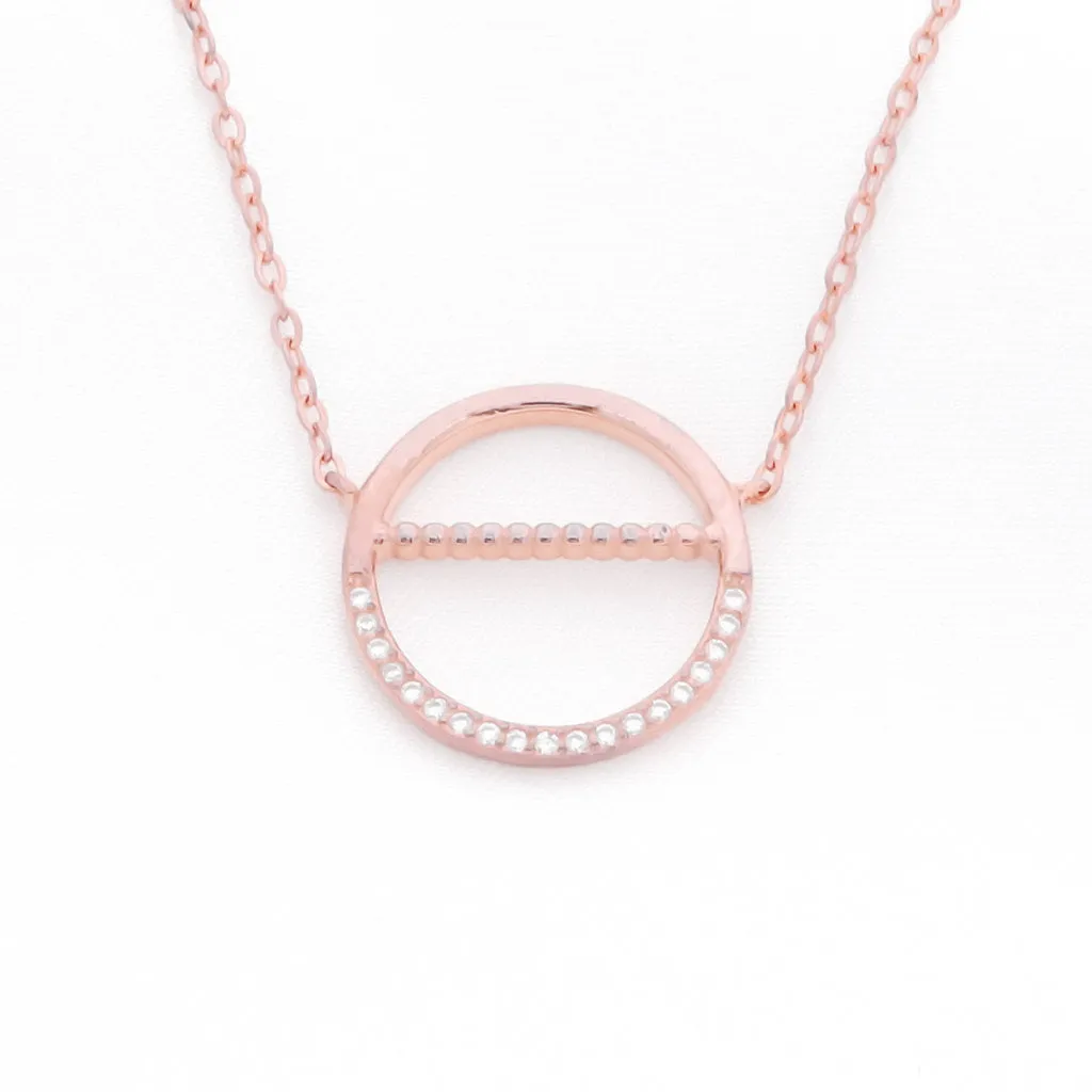 CZ Circle Sterling Silver Necklace