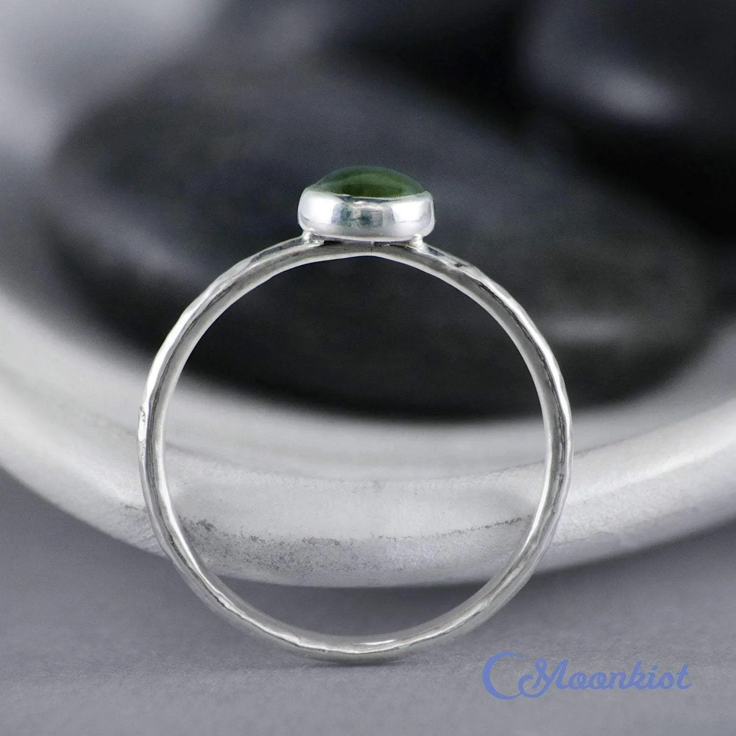 Dainty Oval Jade Promise Ring | Moonkist Designs