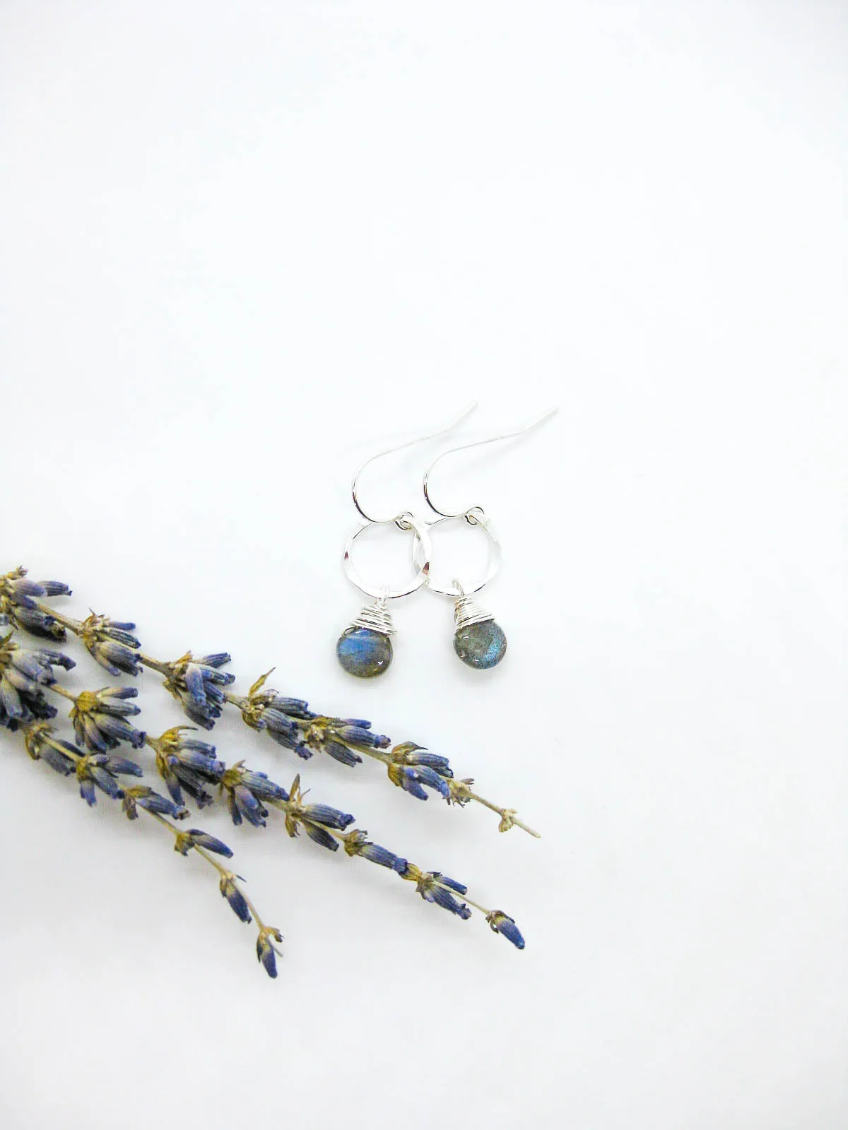 Daisy: Labradorite Earrings - e729