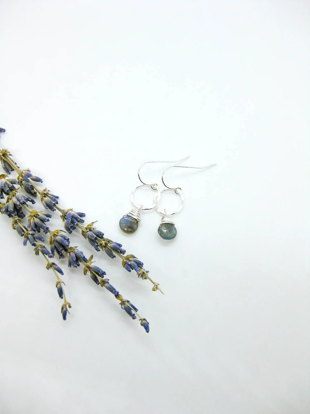 Daisy: Labradorite Earrings - e729