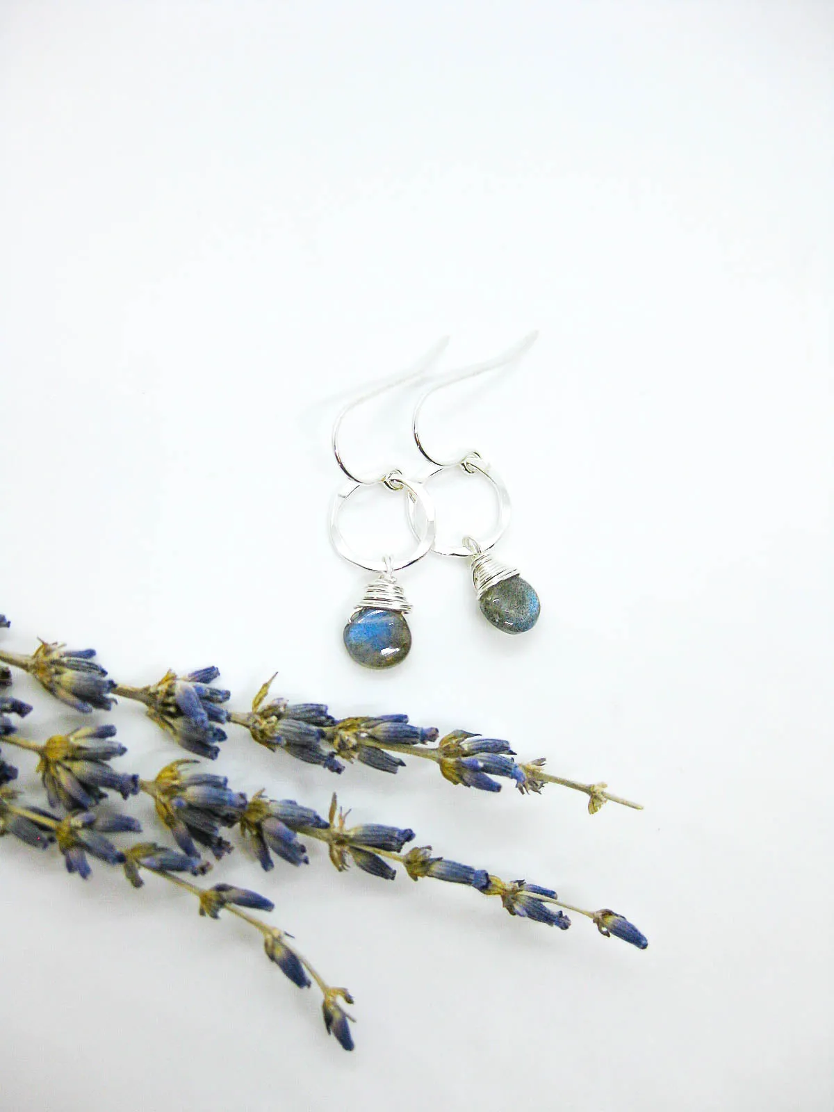 Daisy: Labradorite Earrings - e729