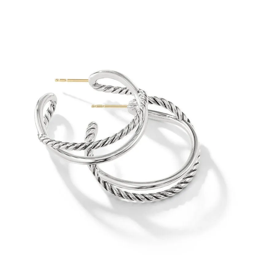 David Yurman Bold Crossover Hoop Earrings