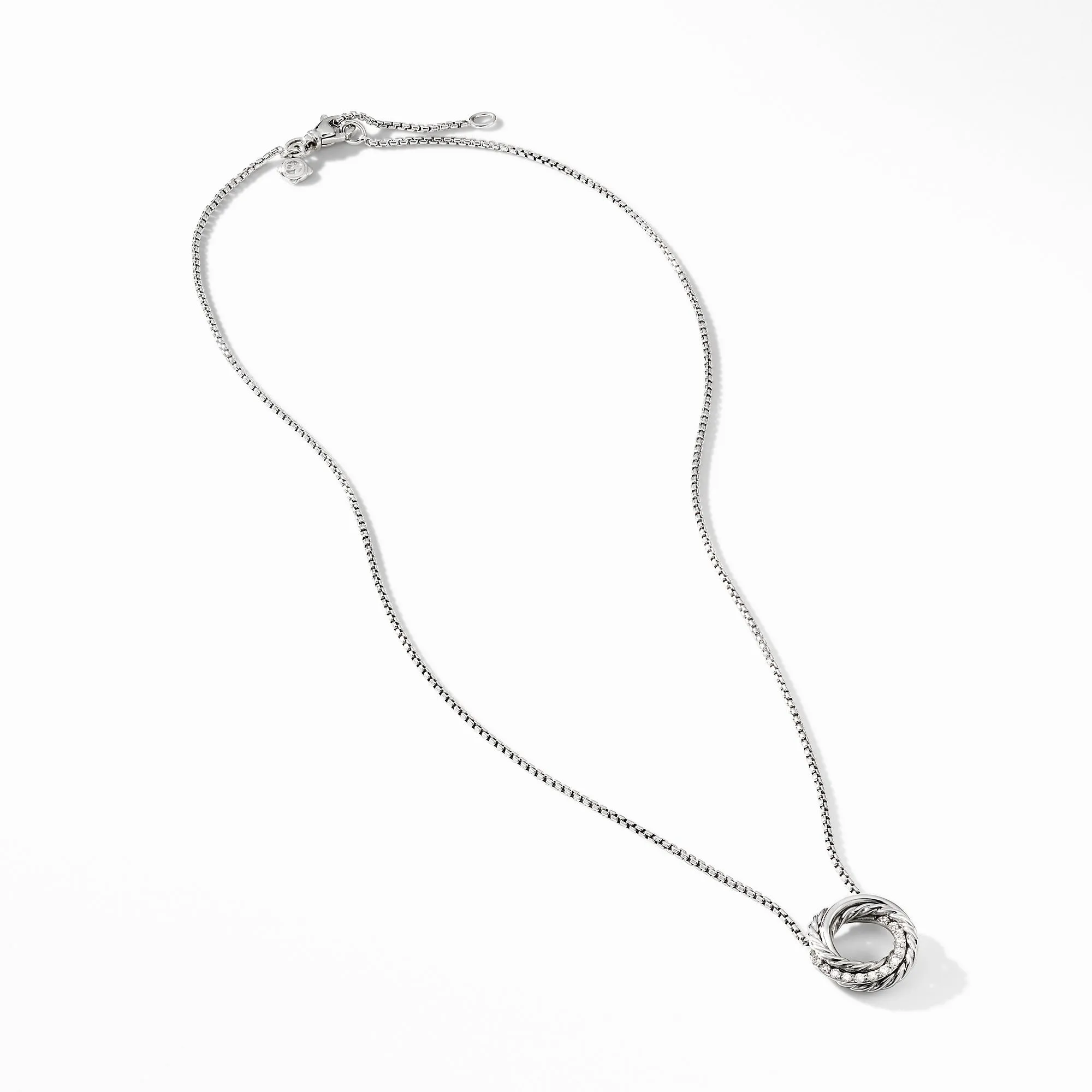 David Yurman Crossover Mini Pendant Necklace with Diamonds