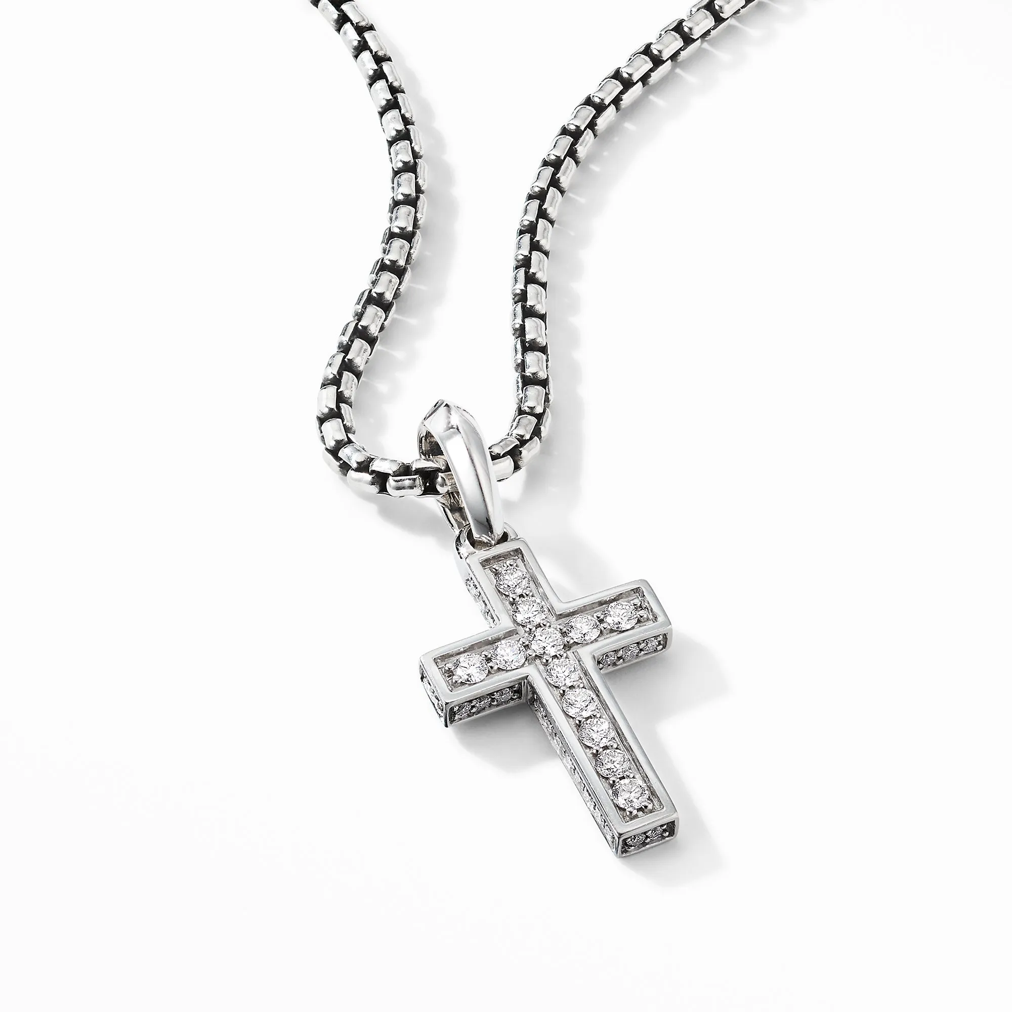 David Yurman Men's Cross Pendant with Pave Diamonds 23MM